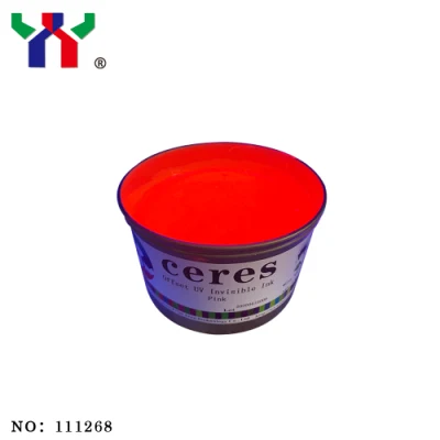 Tinta de seguridad de alta calidad, Offset UV Invisible para papel de seguridad, de incoloro a rosa, muestra el color bajo la lámpara UV, 1kg/lata